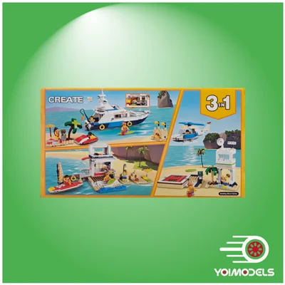 جت اسکی و هلیکوپتر و برج ساحلی کریت 3مدله 11053 /  Helicopter and jet ski and tower Create 3 models 11053
